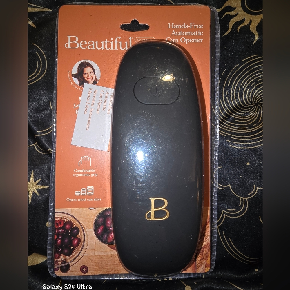 Beautiful Hands-Free Automatic Battery Powered Electric Can Opener, Black Sesame